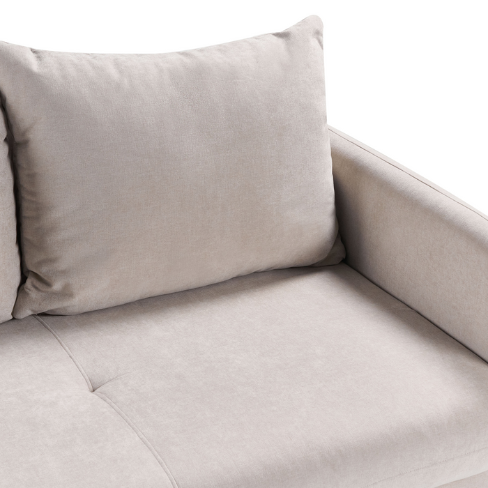 Beliani - HOLSEN - Driezitsbank - Beige - Stof