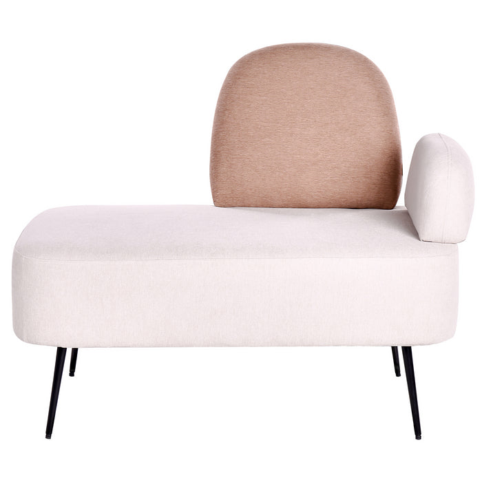 Beliani - ARCEY - Chaise longue - Lichtbeige - Rechtszijdig - Stof