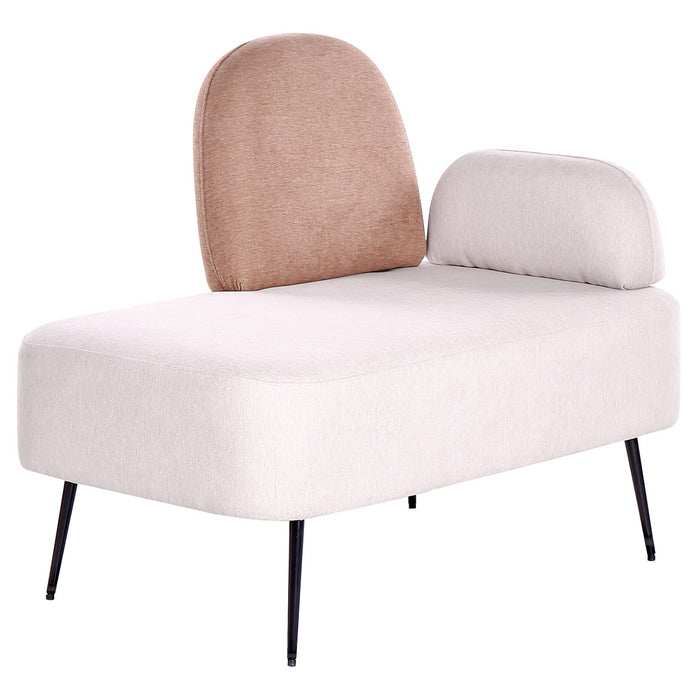 Beliani - ARCEY - Chaise longue - Lichtbeige - Rechtszijdig - Stof
