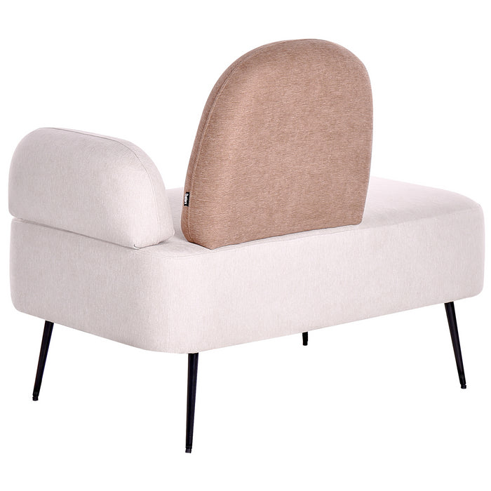 Beliani - ARCEY - Chaise longue - Lichtbeige - Rechtszijdig - Stof