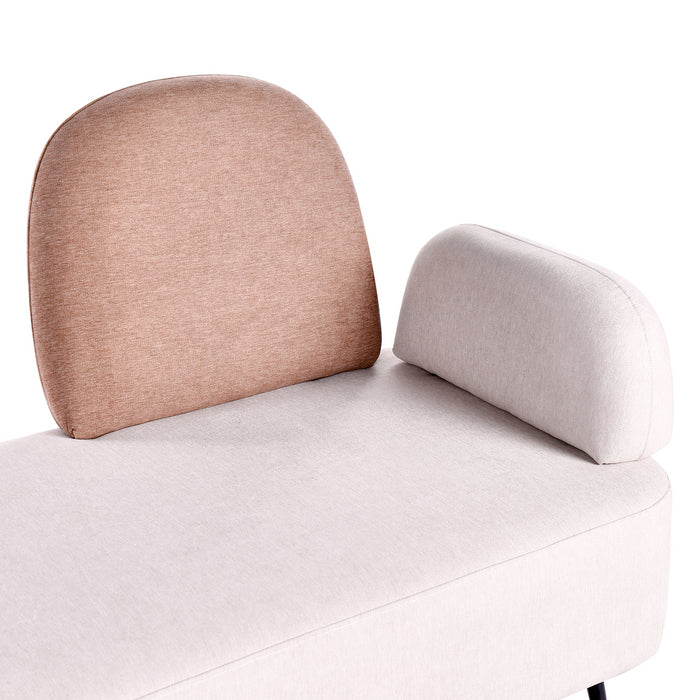 Beliani - ARCEY - Chaise longue - Lichtbeige - Rechtszijdig - Stof