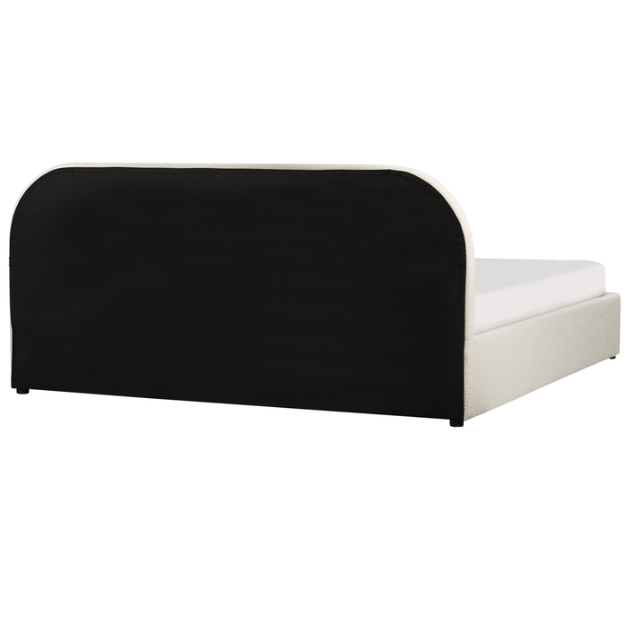 Beliani-QUILLIEN-Bed met opbergruimte-Lichtbeige-180 x 200 cm-Bouclé