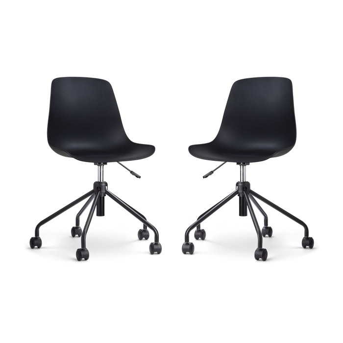 Nolon Nout-Pip Bureaustoelen Set van 2 - Zwart - Zwart Onderstel