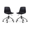 Nolon Nout-Pip Bureaustoelen Set van 2 - Zwart - Zwart Onderstel