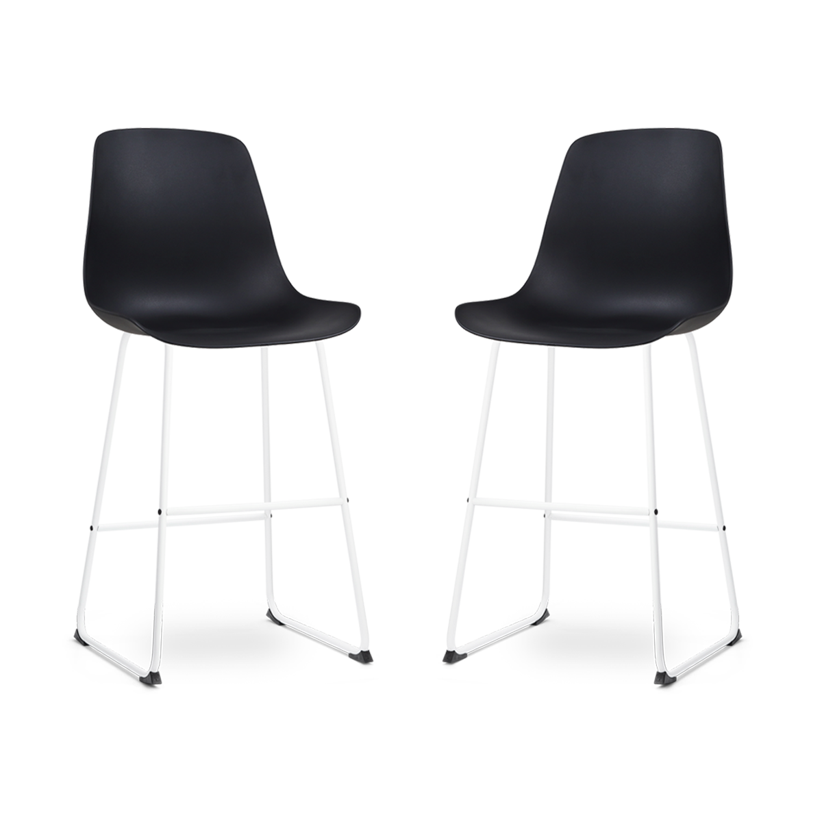 Nolon Nino-Pip barkruk zwart - wit onderstel 75 cm - set van 2