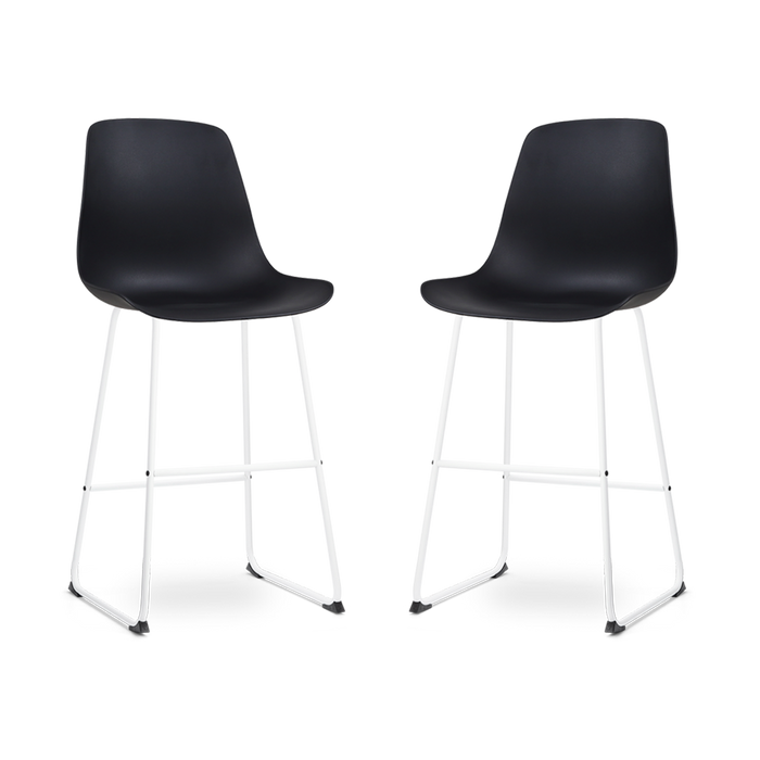 Nolon Nino-Pip barkruk zwart - wit onderstel 75 cm - set van 2