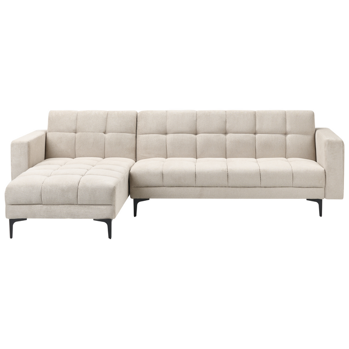 Beliani - ALNES - Hoekbank - Beige - Rechtszijdig - Polyester