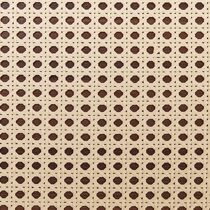 Beliani-MONPAZIER -Tweepersoonsbed-Donkerhout-160 x 200 cm-Rotan