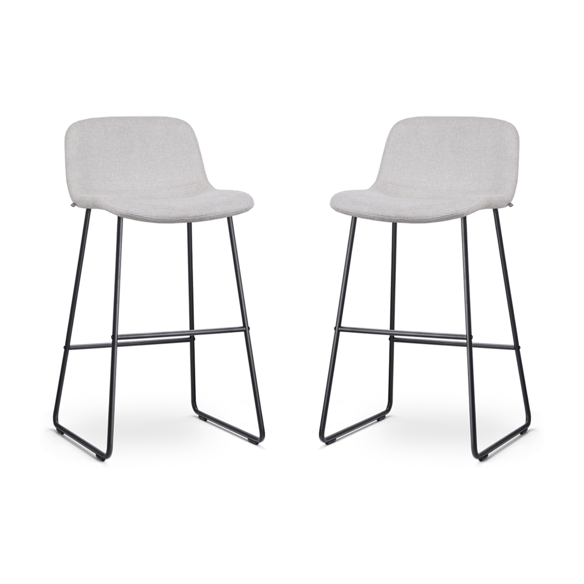 Nolon Nino-Mats Barkrukken Set van 2 - Beige - Zwart - 75 cm