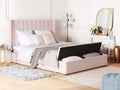 Beliani-NOYERS -Bed met opbergruimte-Roze-160 x 200 cm-Fluweel