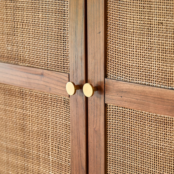 Tikamoon - Lisbeth - Kinderkast van iepenhout en gevlochten rotan