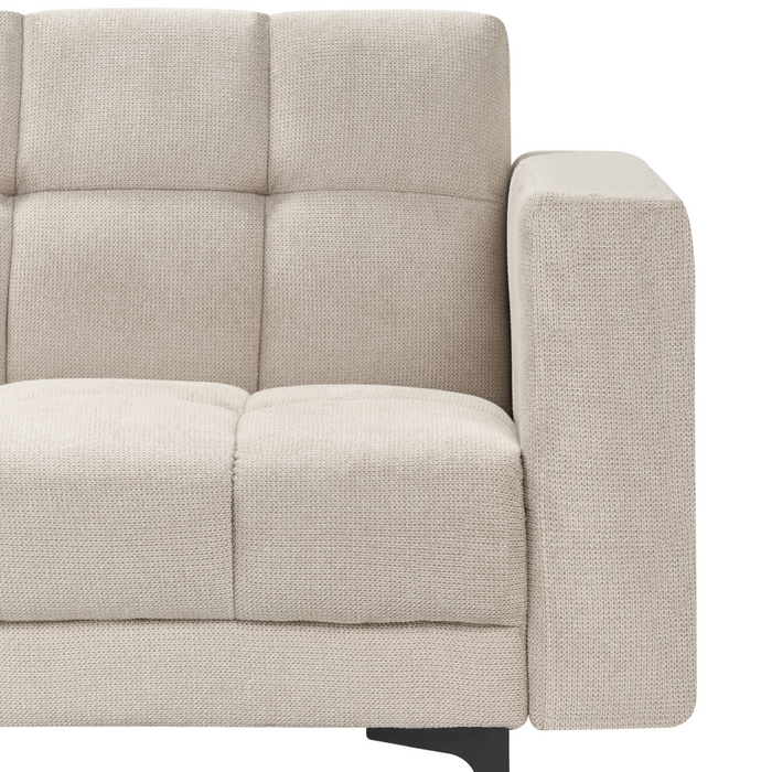 Beliani-ALNES-Hoekbank met ottomaan-Beige-Rechtszijdig-Polyester