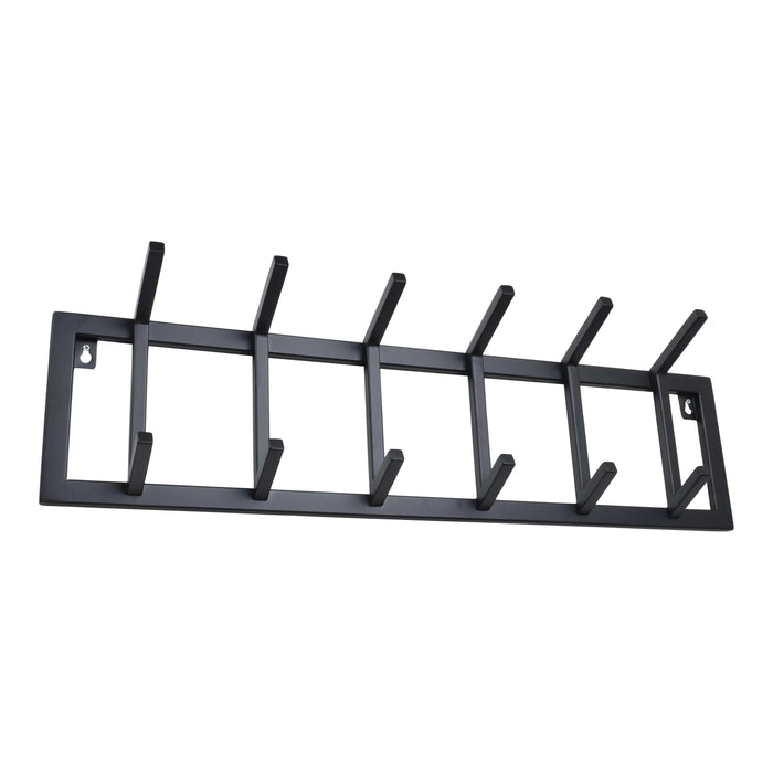 LOFT42 Kapstok Jaimy Single - Zwart – 6 dubbele haken - 80x24x12