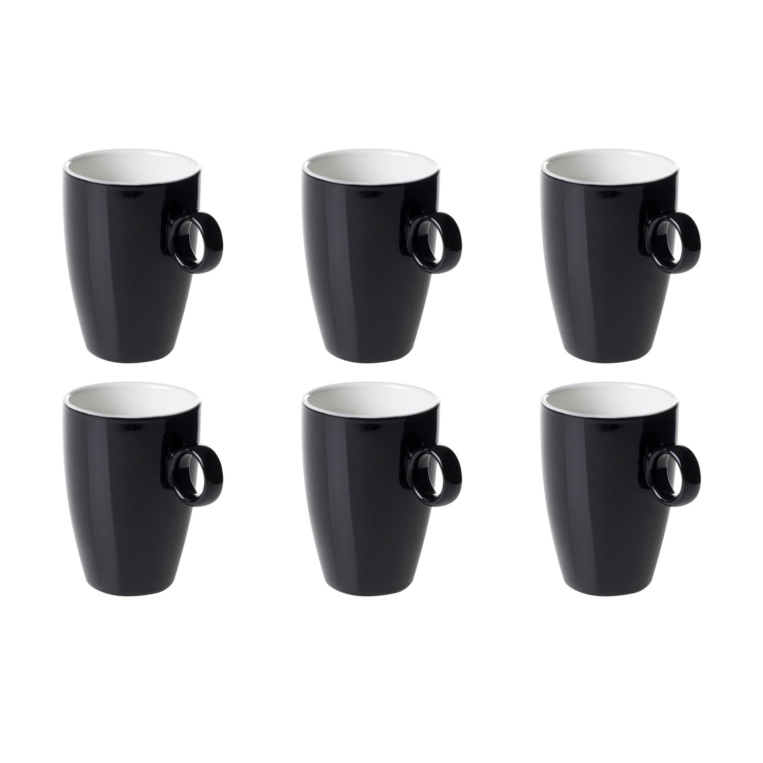 Maastricht Porselein Beker Bart Colour 23 cl Zwart 6 stuk(s)