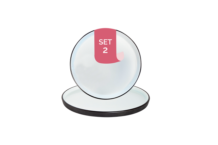 Maastricht Porselein - Cosmic - Bord - 2 stuks - ø 20 cm - Zwart|Wit