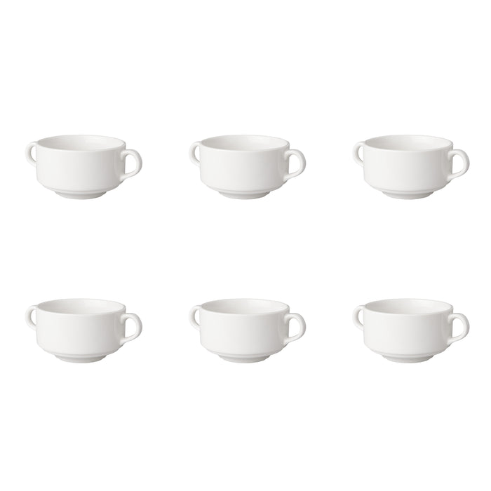 Mammoet - Budgetline - Soepkom - 6 stuks - 30 cl - Wit - Porselein