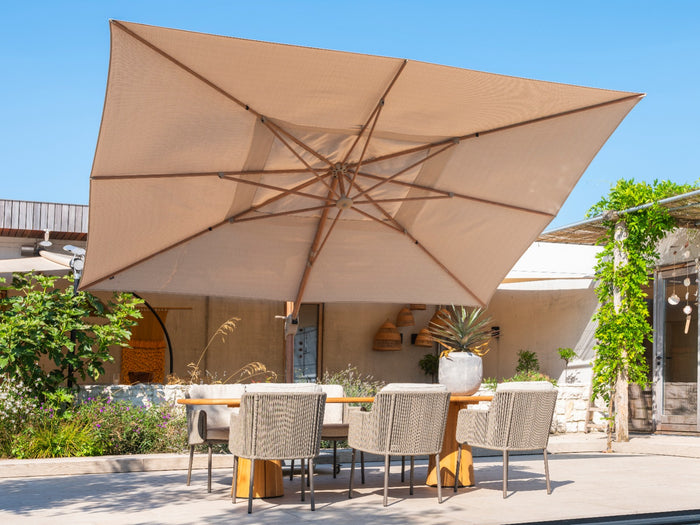 4-Seasons Hacienda zweefparasol 300 x 400 cm. - Woodlook|Sand