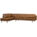 WOOOD Indy Hoekbank Links - Recycle Leer - Cognac - 80x338x202