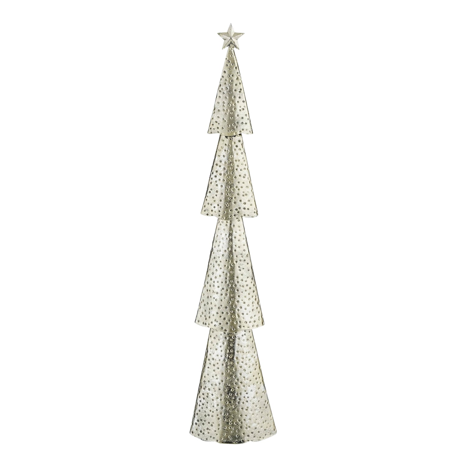 House of Seasons Kerstboom - L14,5 x B8 x H68 cm - Metaal - Zilver
