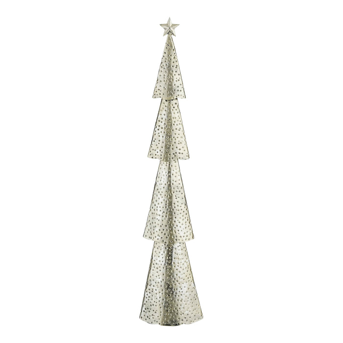 House of Seasons Kerstboom - L14,5 x B8 x H68 cm - Metaal - Zilver