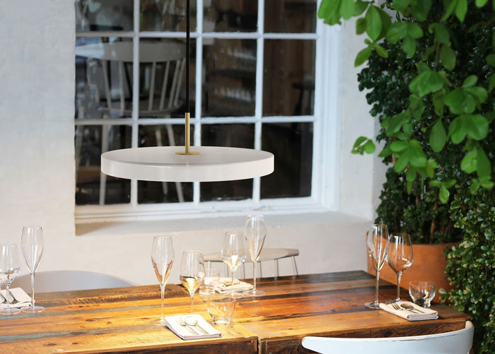 Asteria hanglamp Ø43 LED medium messing|nuance oranje