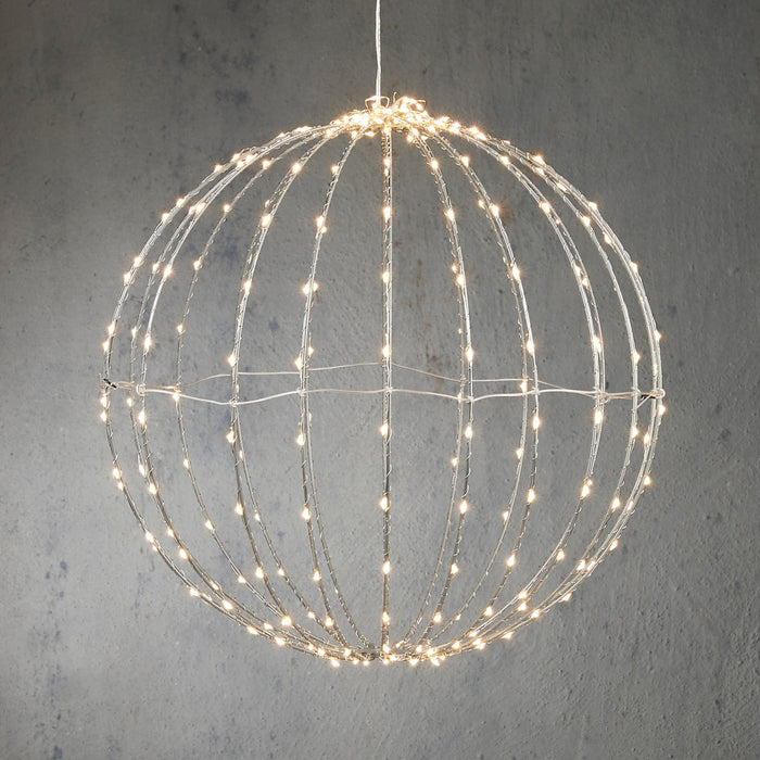 Luca Lighting Kerstverlichting Bal met Witte LED - Ø40 cm - Zilver