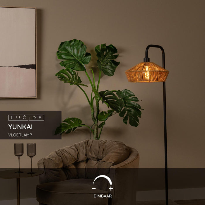 Lucide YUNKAI Vloerlamp - Naturel