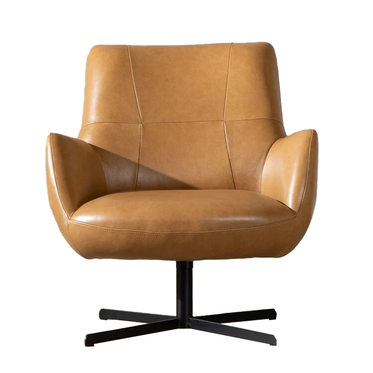 Bronx71 Fauteuil Stella draaibaar leer cognac