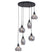 Freelight Hanglamp Macchia Zwart & Smoke Glas 6 Lichts