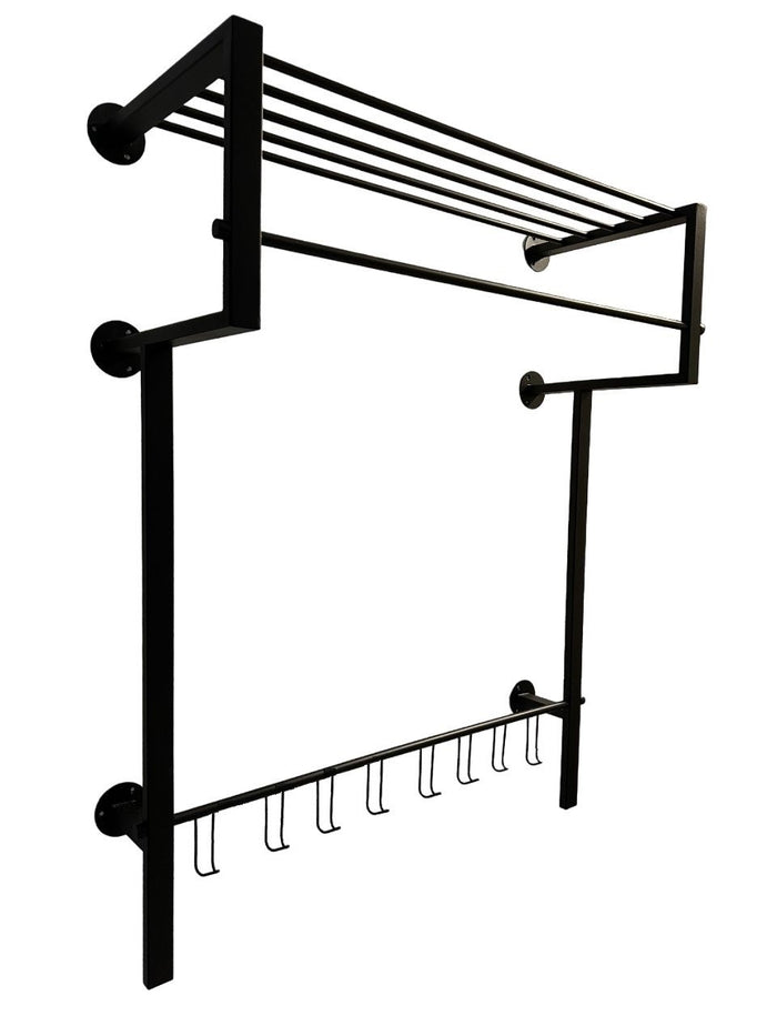 LT-Luce Kapstok Joy Royal XXL Mat Zwart 8 Haken 95 x 75cm