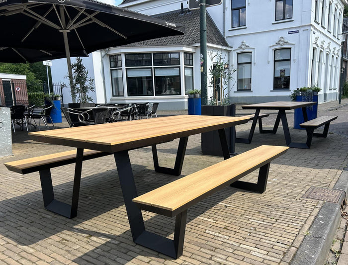 Aluminium picknicktafel Bermuda zwart