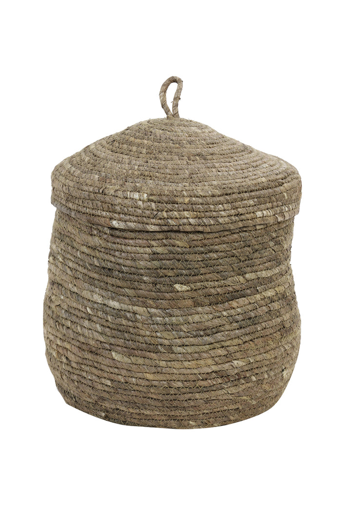 Light&living Mand S|3 met deksel max Ø36x42 cm MANGALA donker bruin