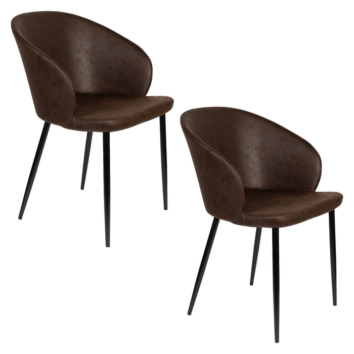 Housecraft Hadid Eetkamerstoelen Bruin - Set van 2