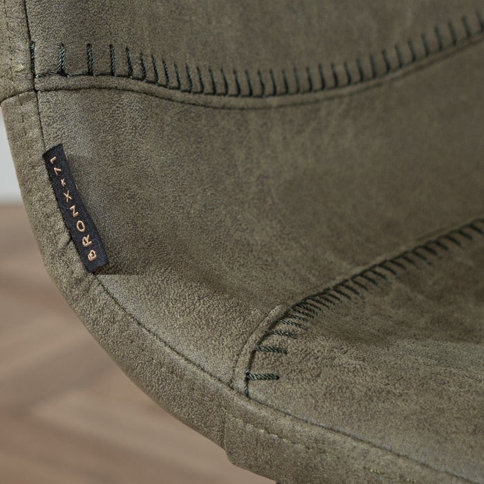 Bronx71 Industriële barkruk Mikky olijfgroen eco-leer 65-78 cm