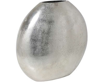 Light&living Vaas deco 42x7x42 cm POSITANO ovaal plat ruw nikkel
