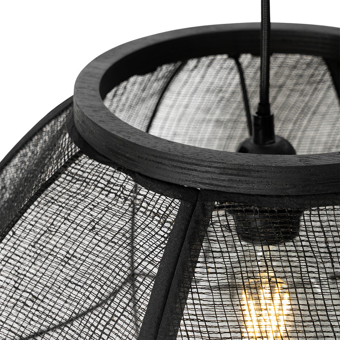 QAZQA Oosterse hanglamp zwart 46 cm - Rob