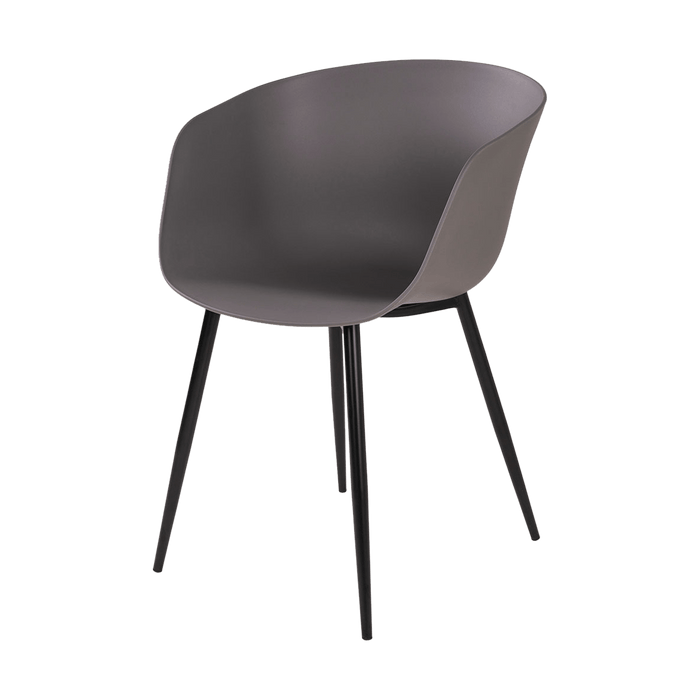 Artichok Liloe kunststof tuinstoel grijs met armleuningen