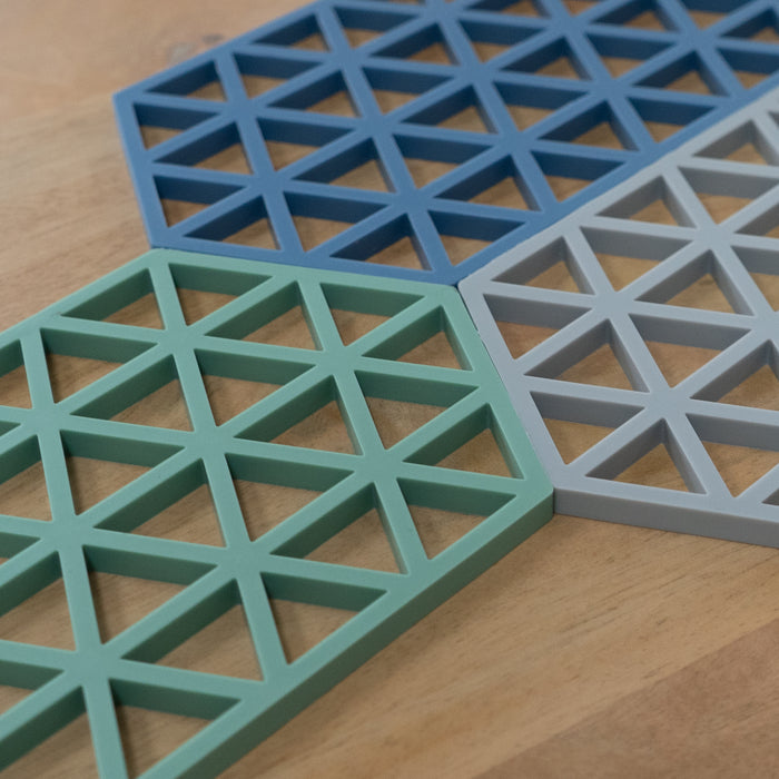 Krumble Siliconen pannenonderzetter Hexagon lang - Groen - Set van 4