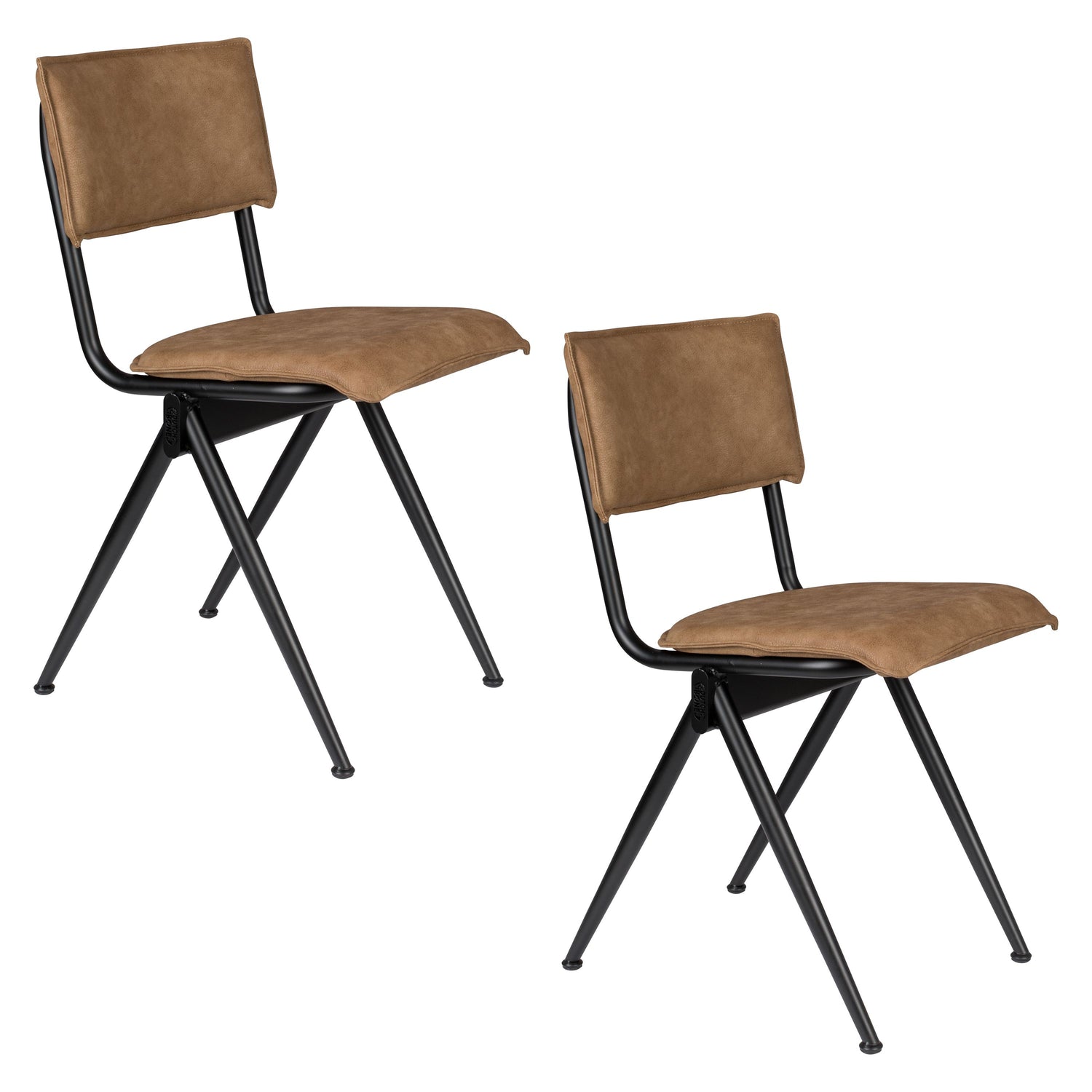 Dutchbone New Willow Eetkamerstoelen Bruin - Set van 2