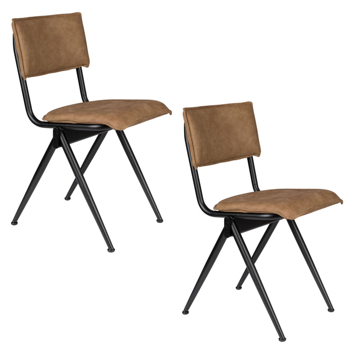 Dutchbone New Willow Eetkamerstoelen Bruin - Set van 2