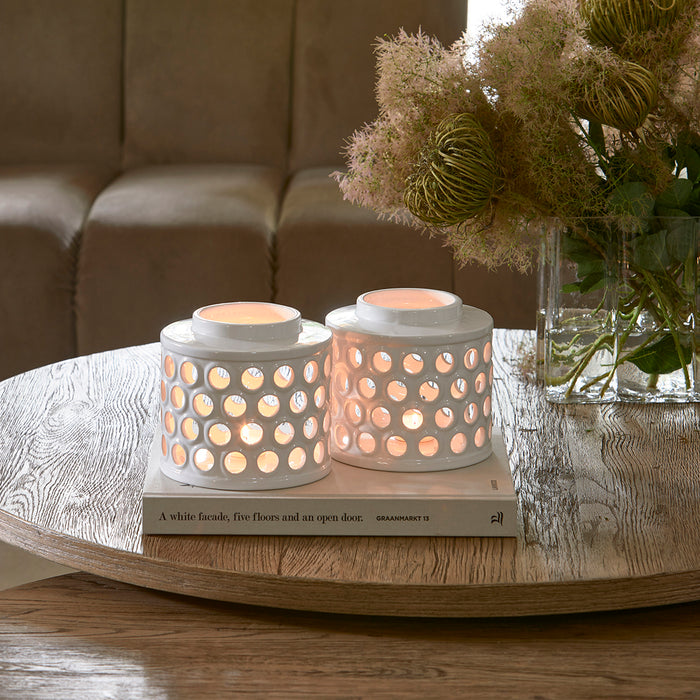 Riviera Maison Windlicht wit, Kaarsenhouder - La Baule S - Porselein