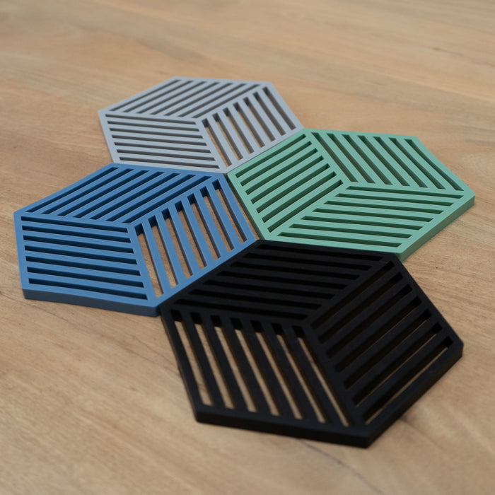 Krumble Pannenonderzetter Hexagon - Groen - Set van 3