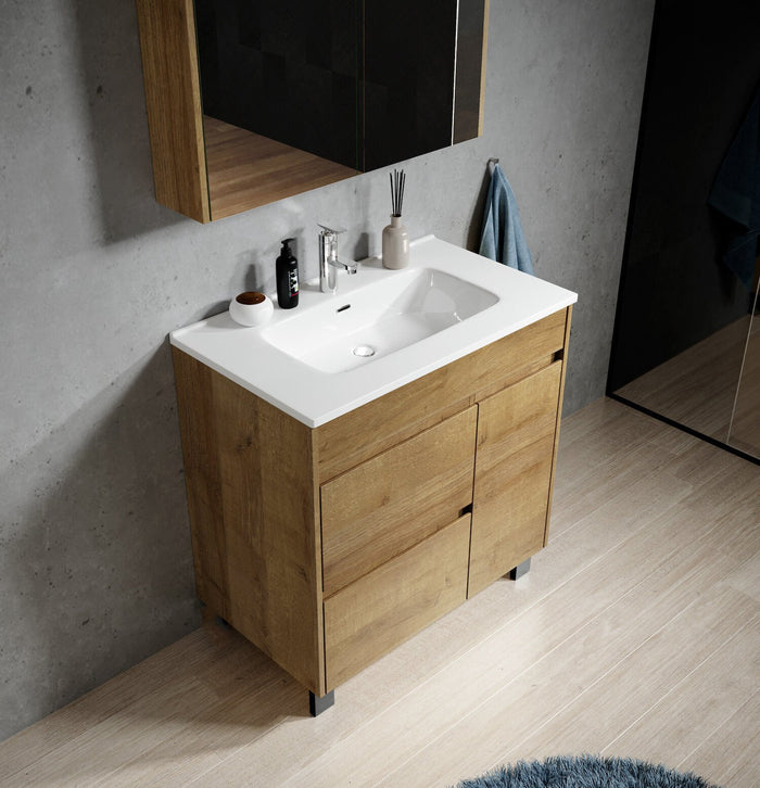 Badplaats Badkamermeubel Set Salzburg 80 cm - Eiken - Badmeubel