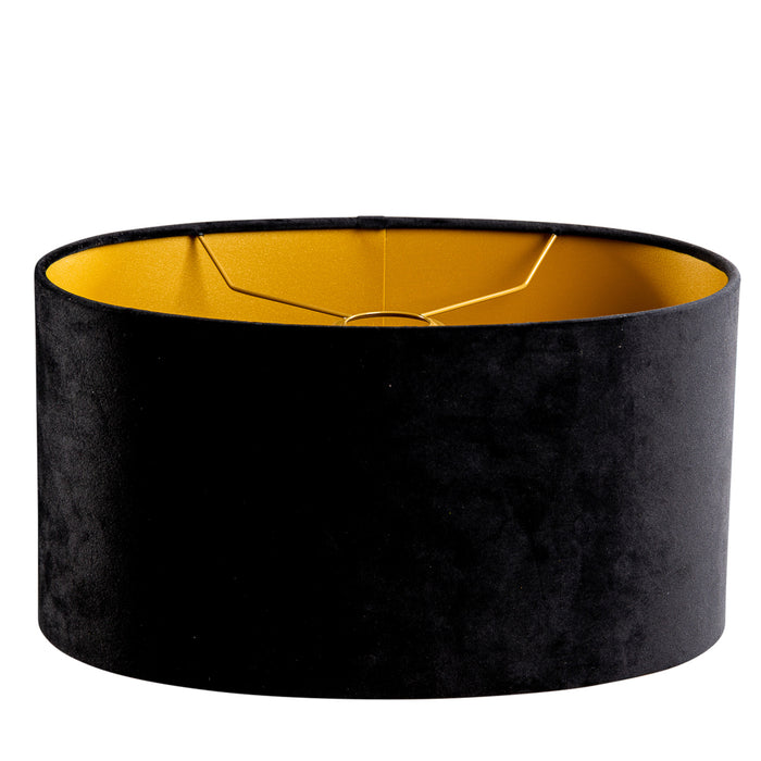 QAZQA Velours lampenkap zwart ovaal 35|23|18