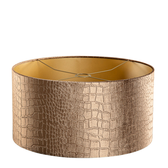QAZQA Velours lampenkap krokodil dessin met gouden binnenkant