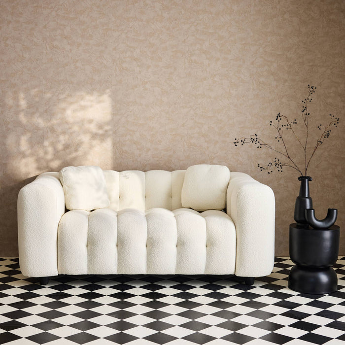 sweeek - 2-zitsbank, bekleed met bouclé textuur