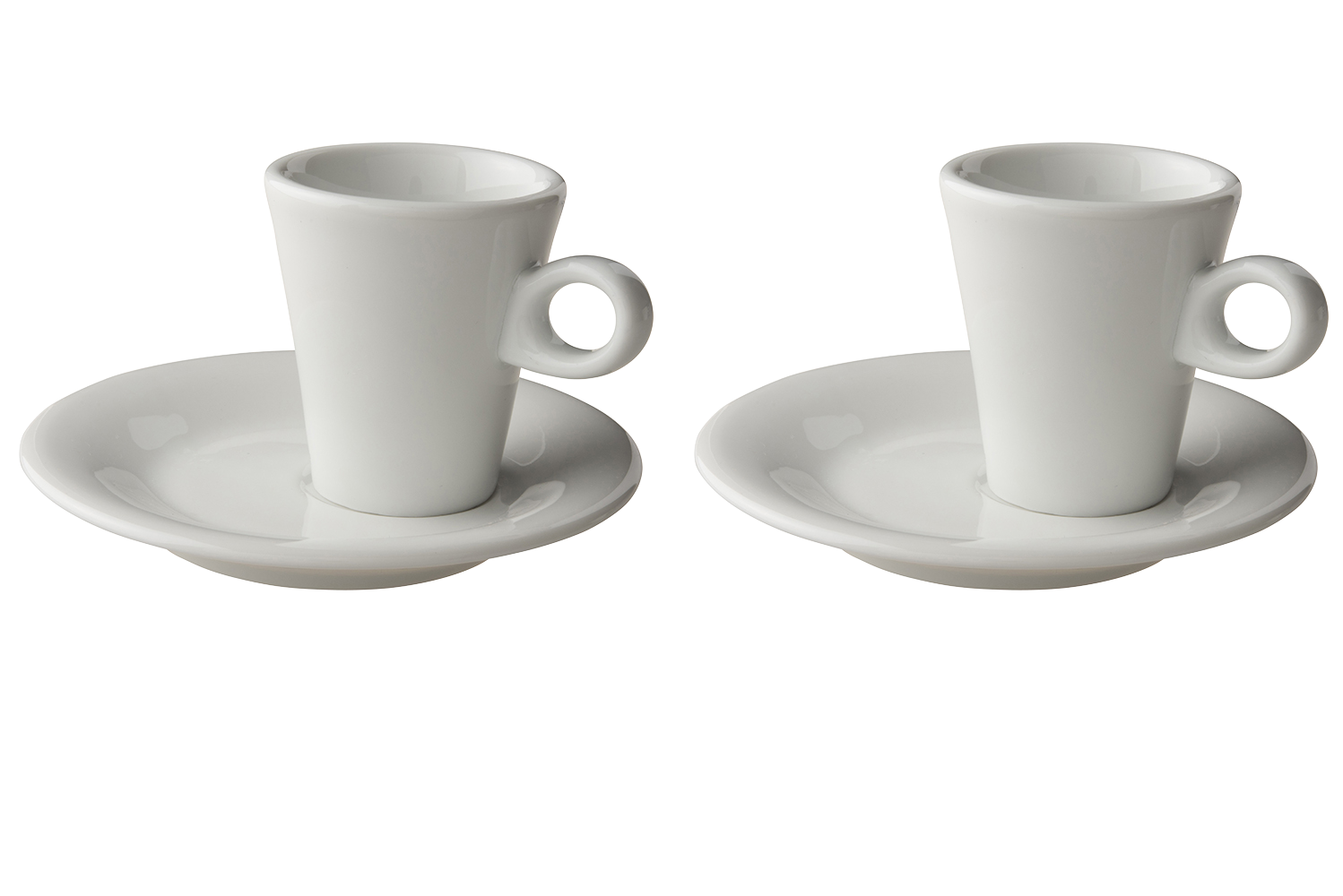 Maastricht Porselein Espressokop en schotel Finn 6 cl - 12.5 cm Wit Porselein 2 stuks