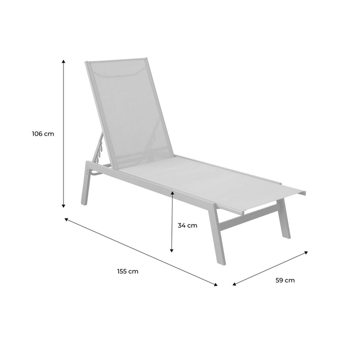 sweeek - Ligstoelen met meerdere posities textileen en metaal (set van