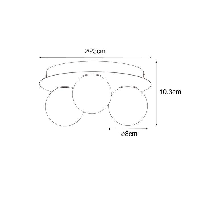 QAZQA Moderne badkamer plafondlamp wit 3-lichts - Cederic