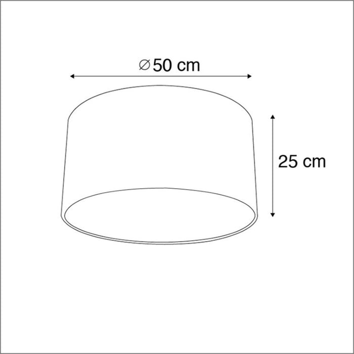 QAZQA Velours lampenkap groen met gouden binnenkant 50|50|25